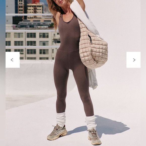Free People Movement Women’s Good Karma Onesie Jumpsuit Driftwood Brown Sz XS/S - Picture 2 of 10